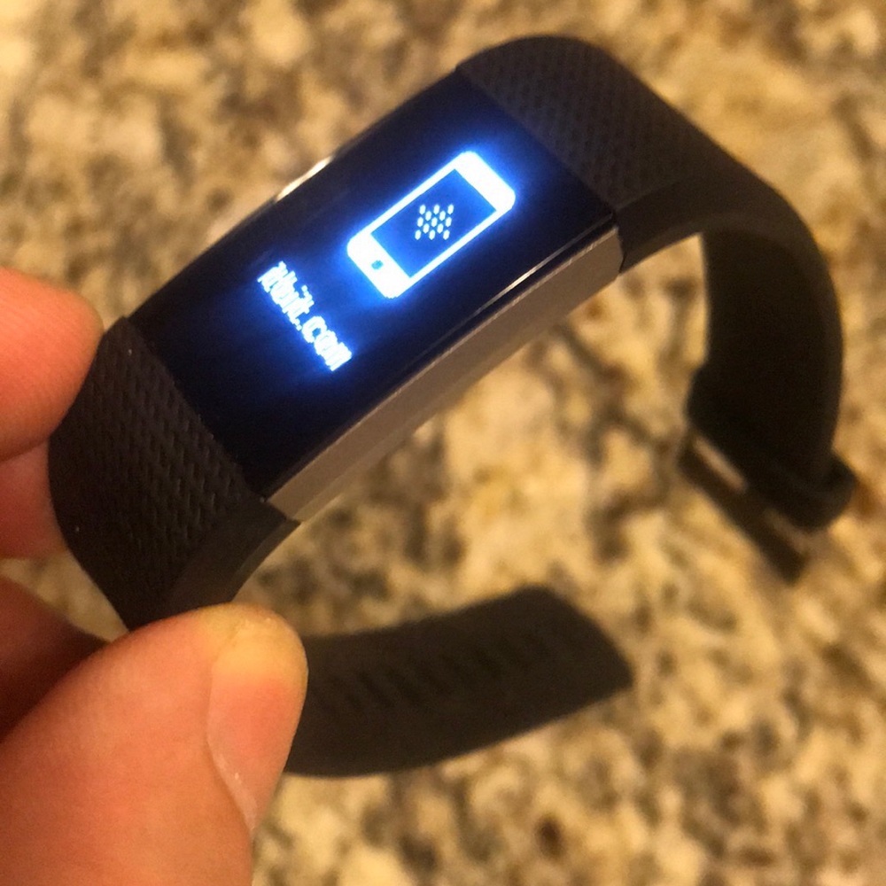 Fitbit Charge 2, Black Band + USB Cradle Charger